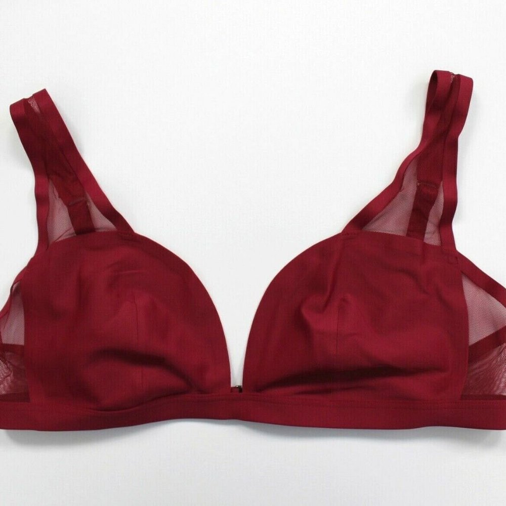 Victoria's Secret Mesh Sheer Unlined Wireless Plunge Bra Size XL